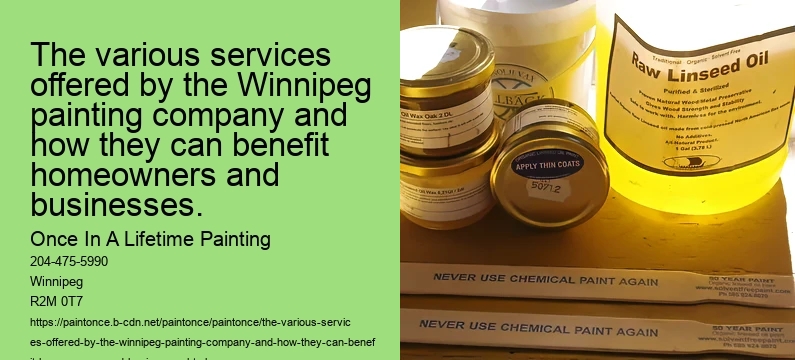 The various services offered by the Winnipeg painting company and how they can benefit homeowners and businesses.